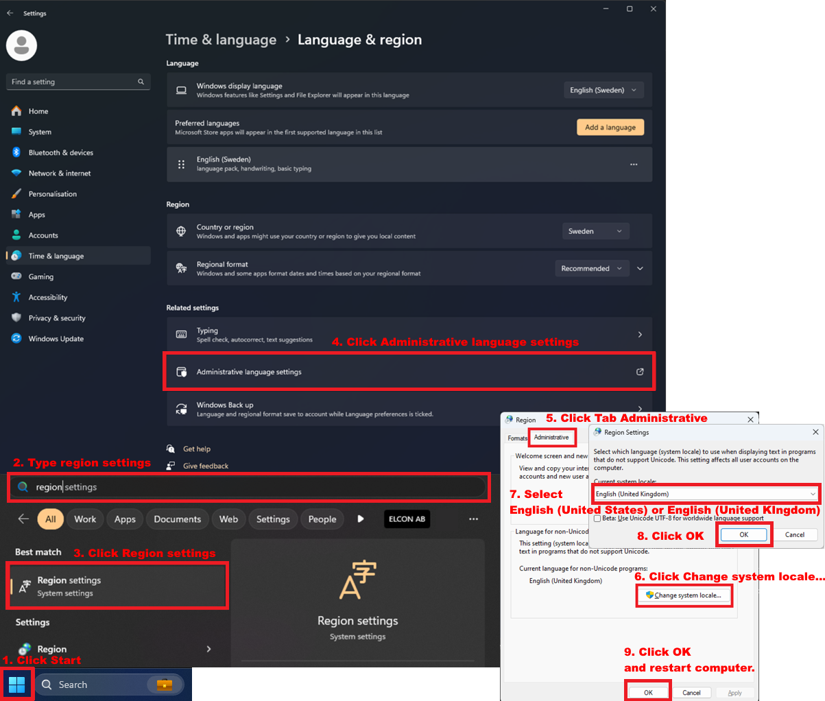 Win11 Configure Non Unicode Programs